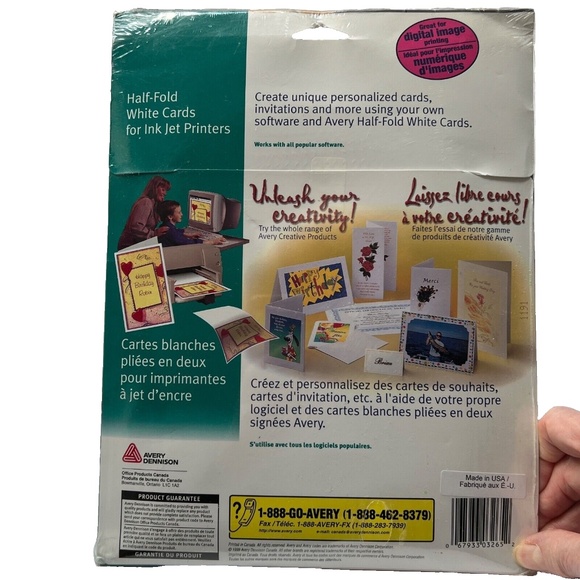 Avery White Half-Fold Greeting Cards Ink Jet Printer 03265 w Envelopes 5.5”x8.5 - Picture 5 of 5